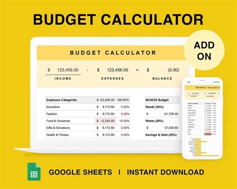 budget calculator google sheets